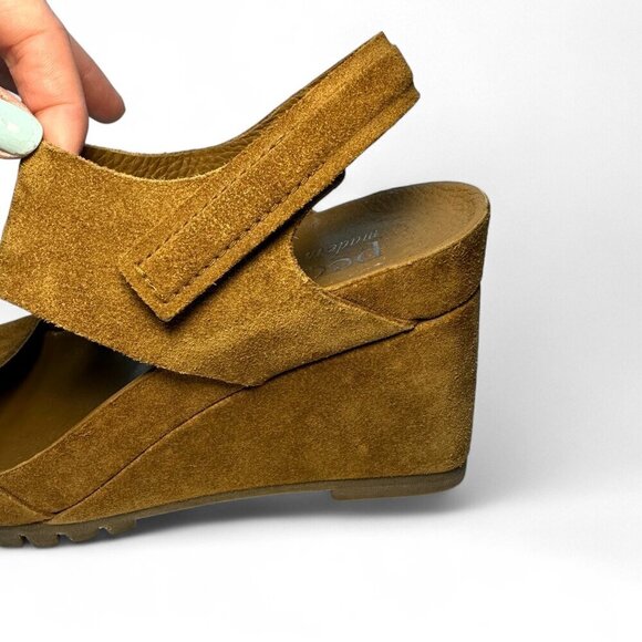 PEDRO GARCIA Jouri Platform Suede Wedge Sandals, Tan, EU 37.5, NWOB - Picture 8 of 13